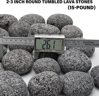 Black Lava Rock for Fire Pit,2"-3" Natural Lava Stones for Gas Fire Pit and Fireplace(15-Pound)