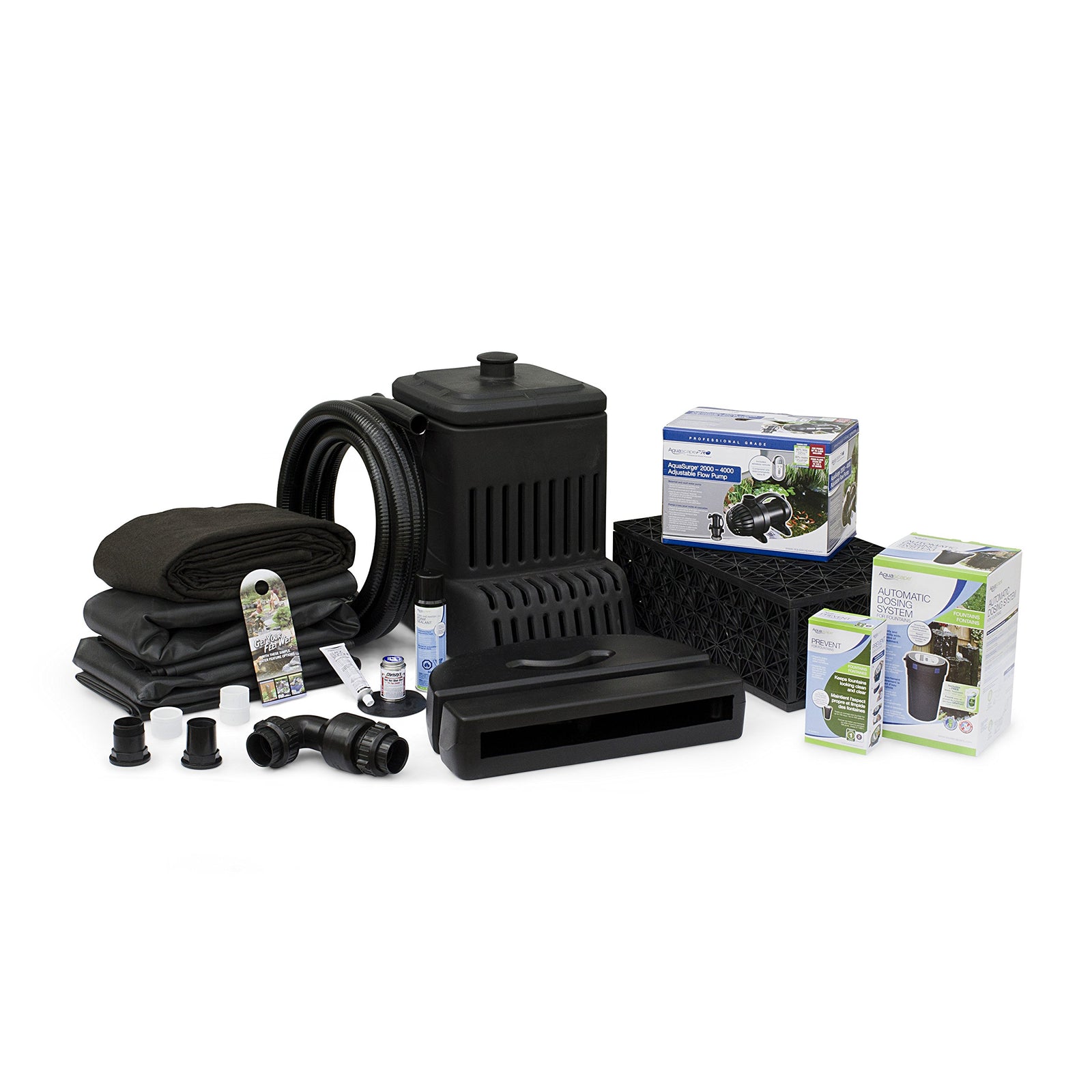 Aquascape Complete Waterfall Kit with 6 Feet Stream | AquaSurgePRO 2000-4000 Water Pump