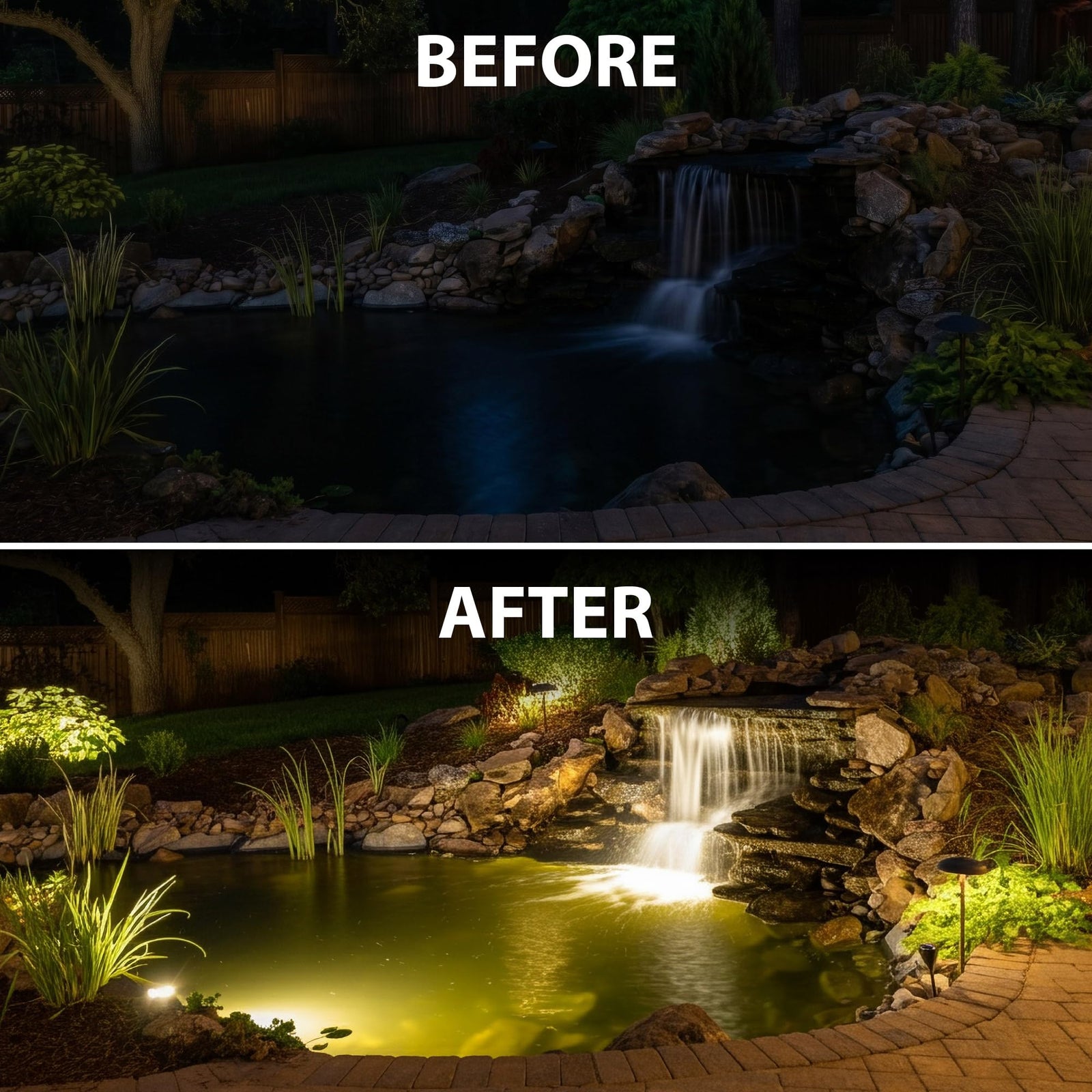 The Pond Guy LEDPro 3-Watt Submersible Lights, Outdoor & Underwater Lighting for Fish Ponds, Water Garden, Fountains, & Waterfall—3-Pack Light Kit