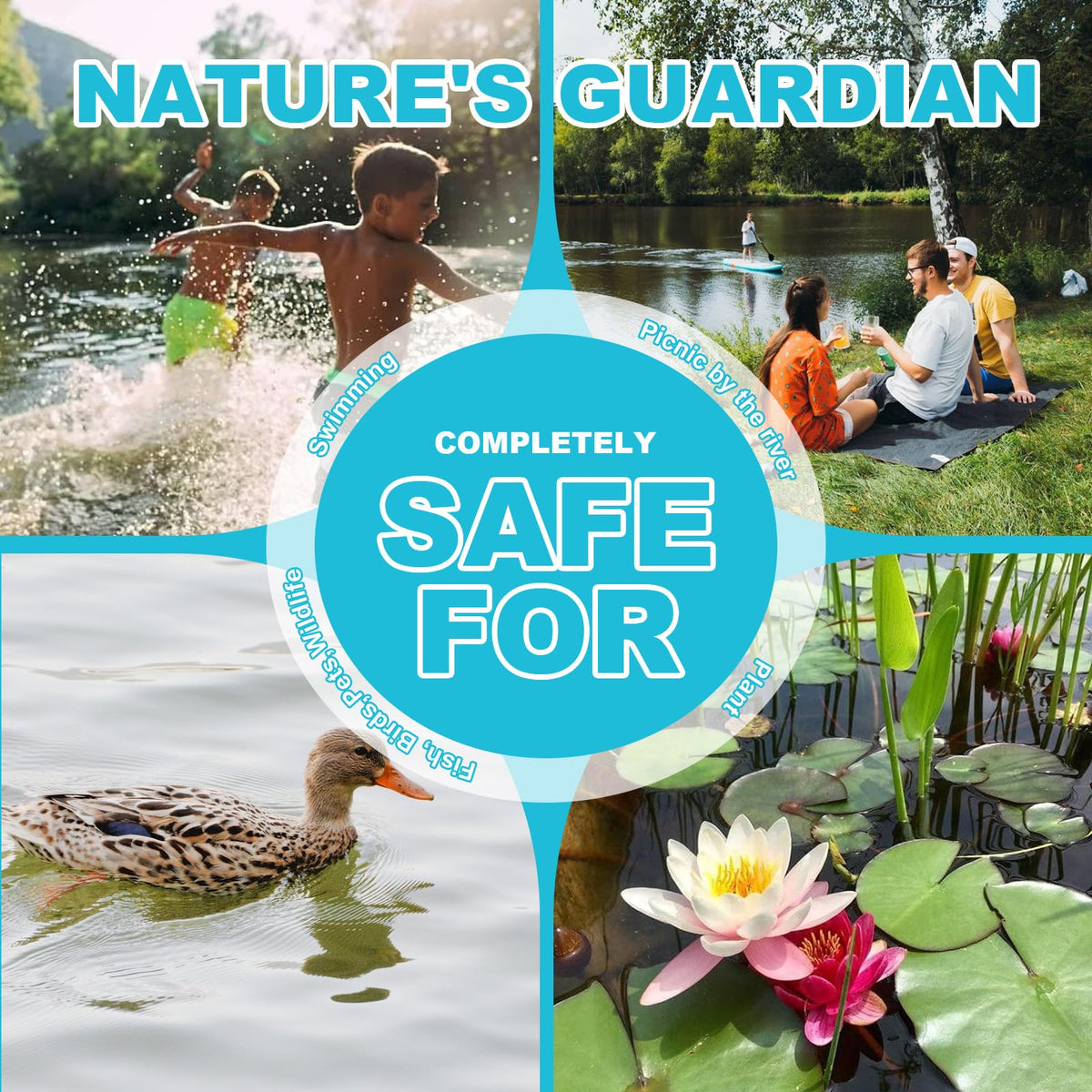 Natural Pond Sludge Remover Tablets with Beneficial Bacteria & Enzymes, Safe for Plants, Fish, Helps Break Down Muck & Reduce Odors Naturally, 2 lb