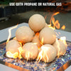 Stanbroil Ceramic Fire Balls - 4” Round Fire Stones for Fire Pit Fire Bowl and Fireplace - Set of 12, Beige