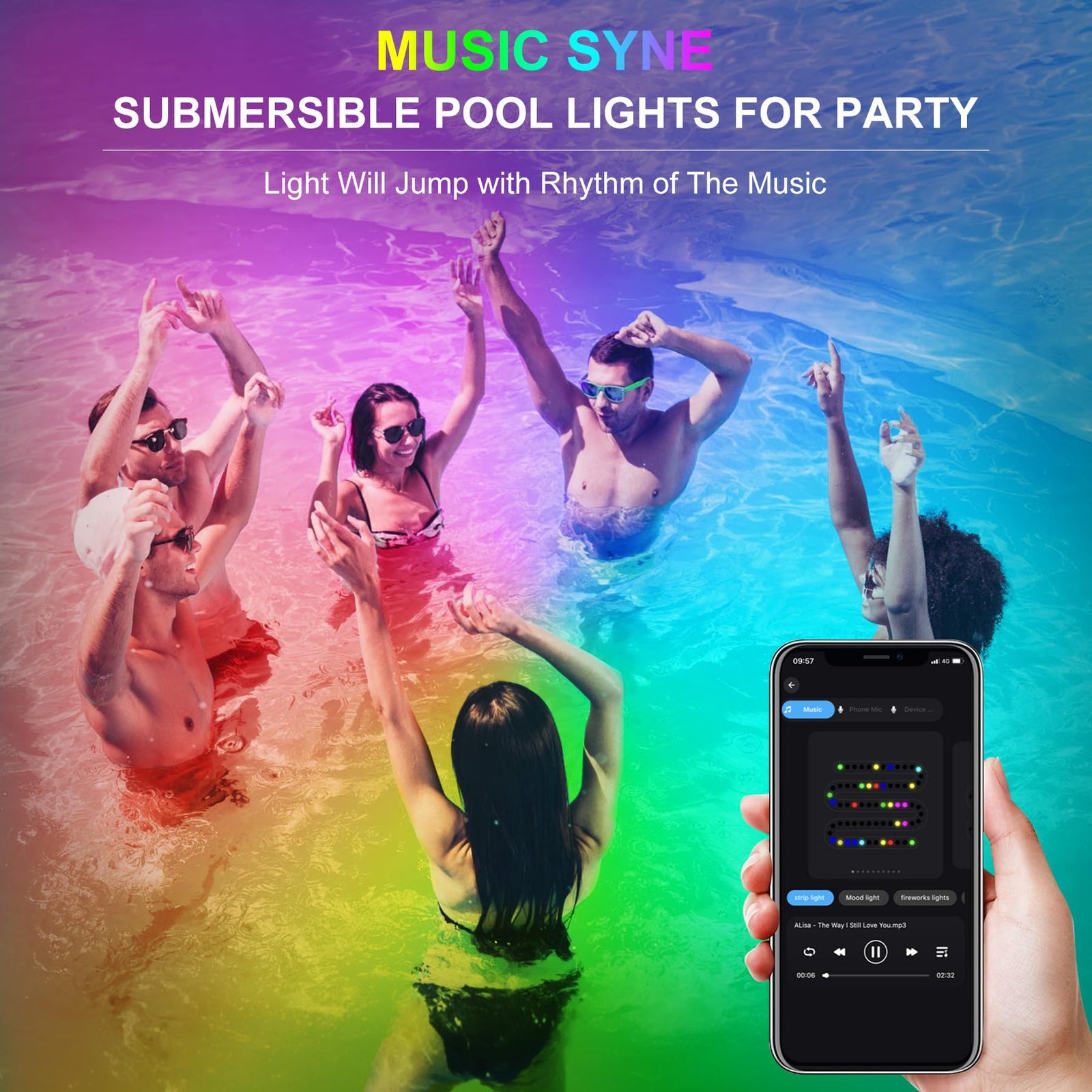 CREPOW RGB Underwater Pond Lights, Super Bright 18 LED Submersible Fountain Lights Color Changing Spotlights, Bluetooth APP Control IP68 Waterproof for Fish Aquarium Tank Garden Yard Pool(Set of 12)