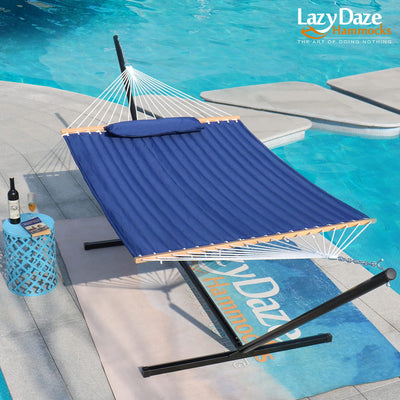 Lazy Daze 12 FT Double Quilted Fabric Hammock Navy Blue