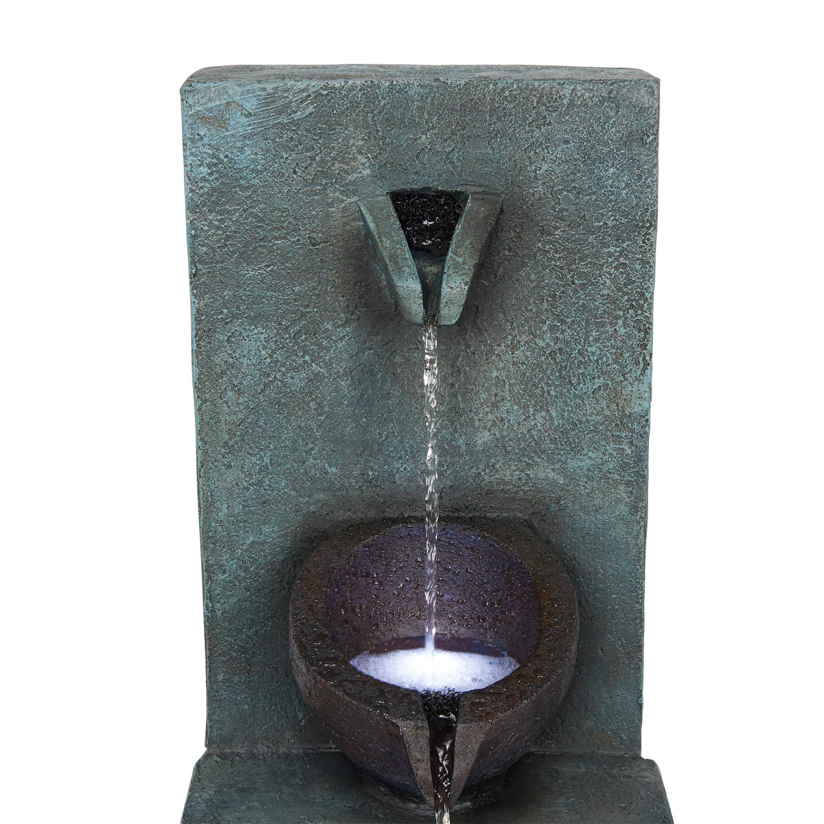 Alpine Corporation TZL388 32" 3 Tier Jar Fountain with LED Lights, Elegant Outdoor Water Feature for Garden, Patio, Backyard, Home Décor, Ceramic Water Fountain & Landscape Decorations, Gray