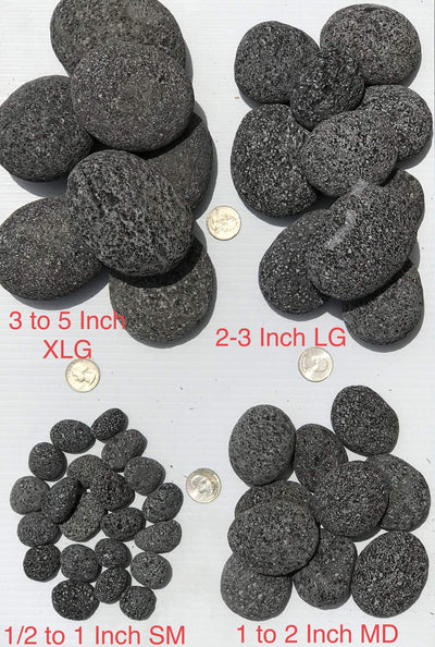 Premium Pebbles Black Lava Rocks for Fire Pit - 1 to 2 inch 20 lbs - Gas Fireplace Rocks - Black Lava Rock for Propane Fire Pit - Decorative Lava Stone Volcanic Rock for Outdoor & Indoor Gas Fireplace