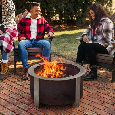 Breeo Smokeless FIrePit (X Series 24, Corten Steel) | 27.5 inch Smokeless Fire Pit for Outside | 62 Pounds | Ideal for Families Compatible with Wide Range of Breeo Accessories