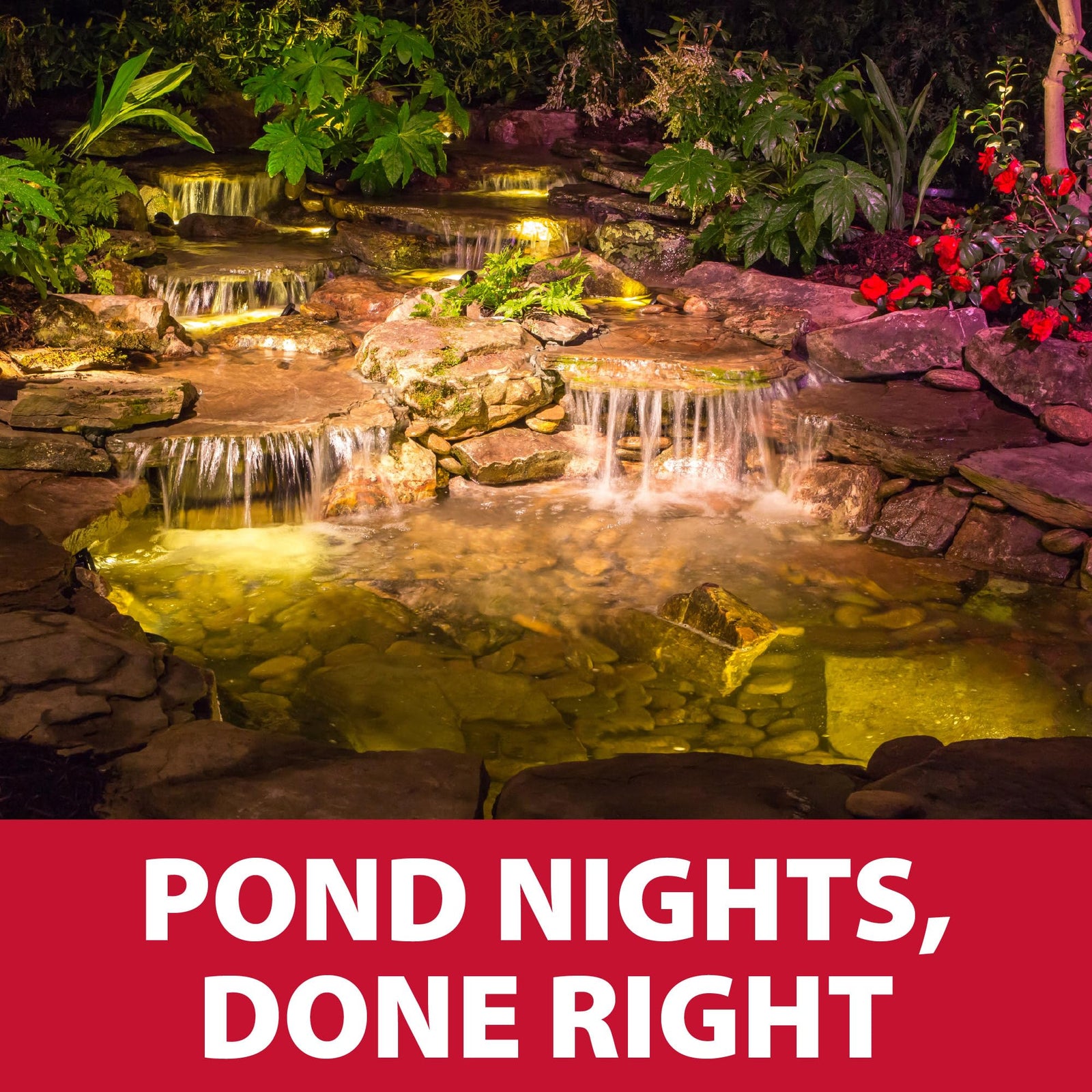 The Pond Guy LEDPro 3-Watt Submersible Lights, Outdoor & Underwater Lighting for Fish Ponds, Water Garden, Fountains, & Waterfall—3-Pack Light Kit