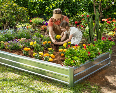 Galvanized Raised Garden Beds Outdoor - 8×4×1 ft (2-Pack)