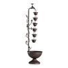 Alpine Corporation 38" Tall Indoor/Outdoor Hanging 6-Cup Tiered Floor Water Fountain, Bronze