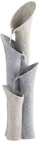 Bell Modern Zen Outdoor Floor Tiered Water Fountain 34" High Cascading Decor Faux Stone for Garden Patio Backyard Deck Home Lawn Porch House Relaxation Exterior Balcony - John Timberland