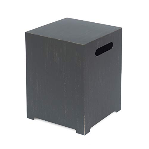 Christopher Knight Home 312976 Sidney Outdoor 40-Inch Square Fire Pit with Tank Holder, Brushed Brown