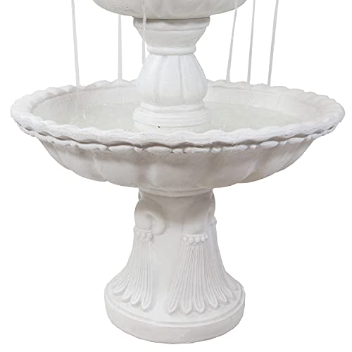 Sunnydaze 59-Inch H Welcome 3-Tier Outdoor Water Fountain - Waterfall Feature with Pineapple Topper for The Yard or Garden