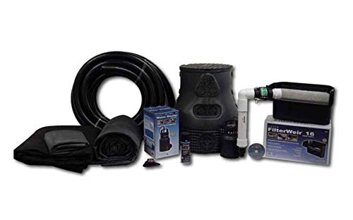 Savio PF1000 13' Ft Free Waterfall Package-PF1000 Pond Kit, Black