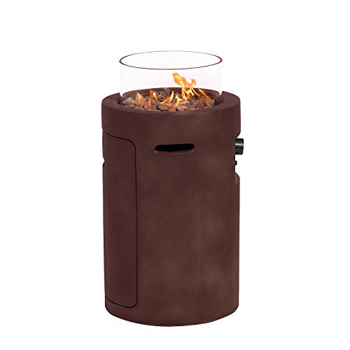 SUNBURY Outdoor Propane Burning Fire Bowl Column