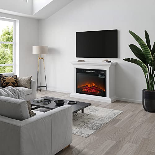 BELLEZE 31 Inch Mantel with 23 Inch 1400W Electric Fireplace