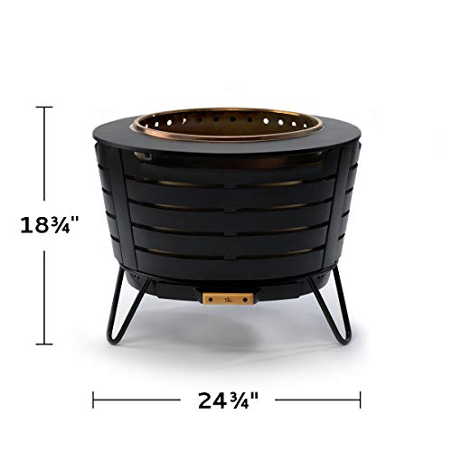 TIKI Brand 25 Inch Stainless Steel Low Smoke Fire Pit