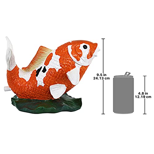 Design Toscano EU59307 Kohaku Asian Koi Piped Spitter Statue,orange