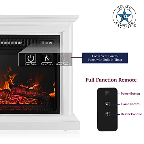 BELLEZE 31 Inch Mantel with 23 Inch 1400W Electric Fireplace