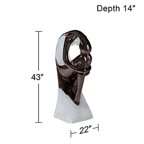 Graceful Form Modern Zen Outdoor Floor Water Fountain with Light LED 43" High for Yard Garden Patio Deck Home - John Timberland