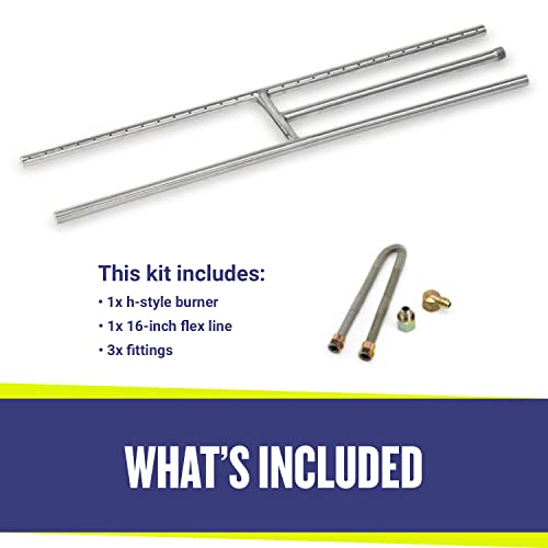 American Fire Glass H-Burner Kit for Natural Gas, 30" x 6"