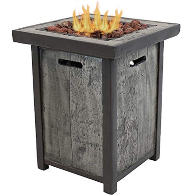 Sunnydaze Square Outdoor Propane Gas Fire Pit Table