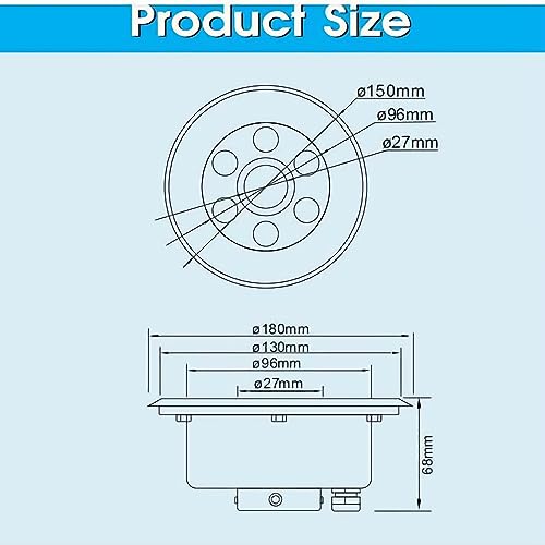AURA LIFE LED Fountain Light Underwater Bubbler Ring Lighting