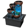 Small indoor Waterfall Fountain-Tabletop Fountain 4 level-Indoor Desktop Fountain with audible calming Waterfall Sounds for Feng Shui effect-cascading LED color Lighting