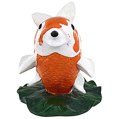 Design Toscano EU59307 Kohaku Asian Koi Piped Spitter Statue,orange