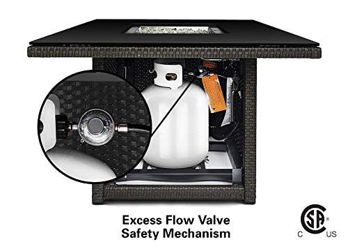 Outland Living 410 Series - 36-Inch Outdoor Propane Gas Fire Table, Slate Grey/Square