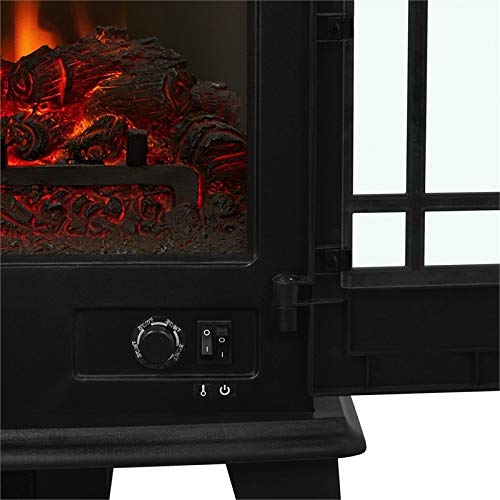 BOWERY HILL Modern Stove Indoor Electric Fireplace Mantel Heater