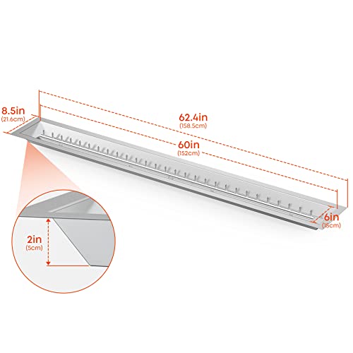 Stanbroil Linear 60" x 6" Drop-in Fire Pit Jet Burner Pan