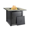 Camplux Propane Fire Pit Table, 30 Inch Outdoor Gas Fire Pit with Lid, Lava Rocks, Ceramic Tabletop, 50,000 BTU Adjustable Flame, Auto Ignition, Square Fire Table 2-in-1 Functional