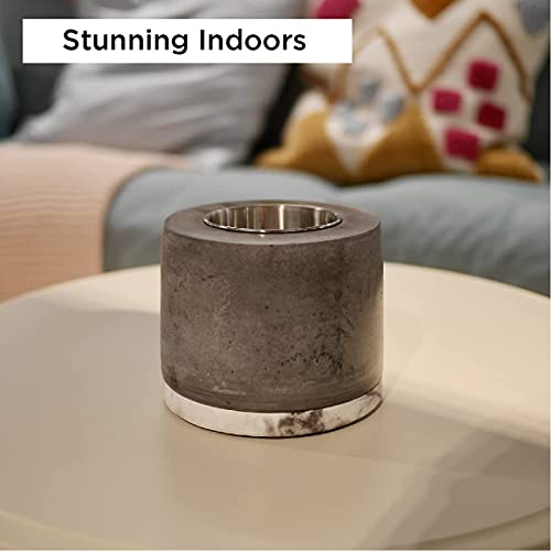 ROUNDFIRE Concrete Tabletop Fire Pit - Fire Bowl, Mini Personal Fireplace for Indoor and Outdoor use.