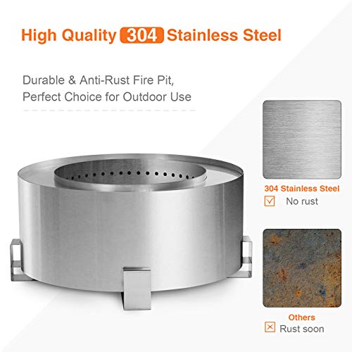 U-MAX Outdoor Smokeless 28.5" Fire Pit