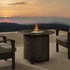 Fire Sense Columbia 34" Round LPG Aluminum LPG/NG Fire Pit Table | Antique Bronze Finish | Uses 20 Pound Propane Tank | Fire Bowl Lid, Vinyl Over and Clear Fire Glass Included