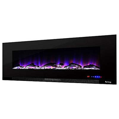 e-Flame USA Livingston 60-inch Wall Mounted LED 3D Electric Fireplace Stove