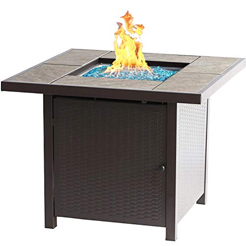 BALI OUTDOORS Propane Gas Fire Pit Table, 32 inches 50,000 BTU