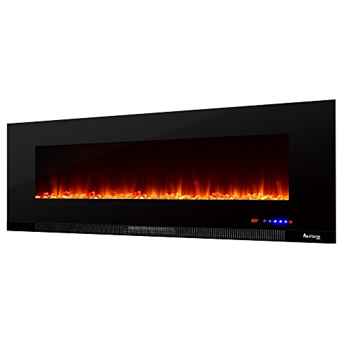 e-Flame USA Livingston 60-inch Wall Mounted LED 3D Electric Fireplace Stove