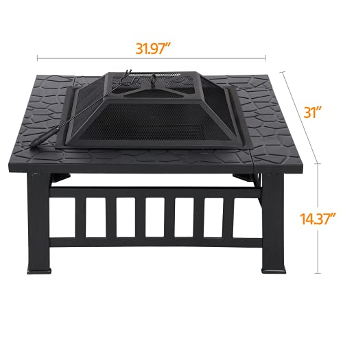 Yaheetech Multifunctional Fire Pit Table