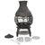 BALI OUTDOORS Outdoor Fireplace Wooden Fire Pit, Chimenea, Black