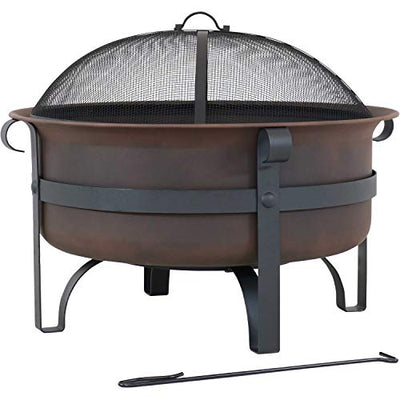 Sunnydaze Large Bronze Cauldron Outdoor Fire Pit Bowl