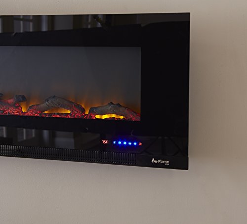 e-Flame USA Livingston 60-inch Wall Mounted LED 3D Electric Fireplace Stove