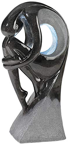 Graceful Form Modern Zen Outdoor Floor Water Fountain with Light LED 43" High for Yard Garden Patio Deck Home - John Timberland