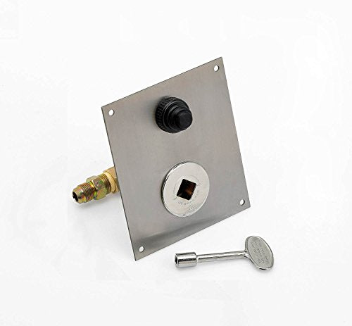 American Fireglass SS-SQPKIT-P-30 Propane 30" Square Stainless Steel Drop-in Pan with Spark Ignition Kit (18" Fire Pit Ring)