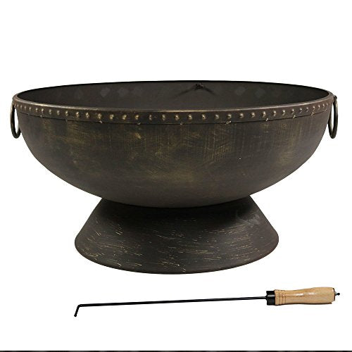 Sunnydaze Outdoor Fire Pit Bowl - 30 Inch Large Round