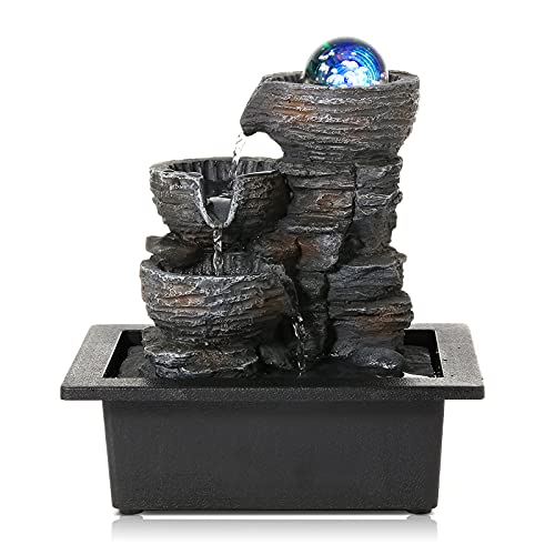 Small indoor Waterfall Fountain-Tabletop Fountain 4 level-Indoor