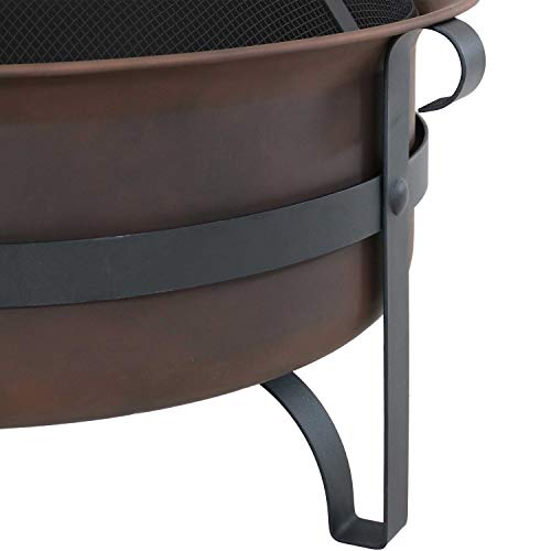 Sunnydaze Large Bronze Cauldron Outdoor Fire Pit Bowl
