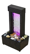 Nature's Mark 10" H Crackled Glass Light Show Tabletop Water Fountain with Natural River Rocks and Color Changing LED Lights (Cordless)