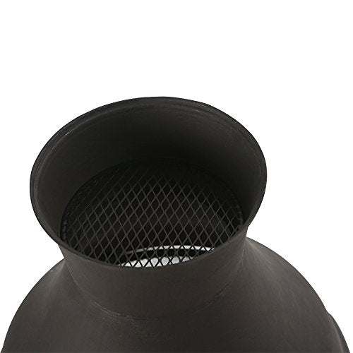 BALI OUTDOORS Outdoor Fireplace Wooden Fire Pit, Chimenea, Black