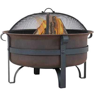 Sunnydaze Large Bronze Cauldron Outdoor Fire Pit Bowl